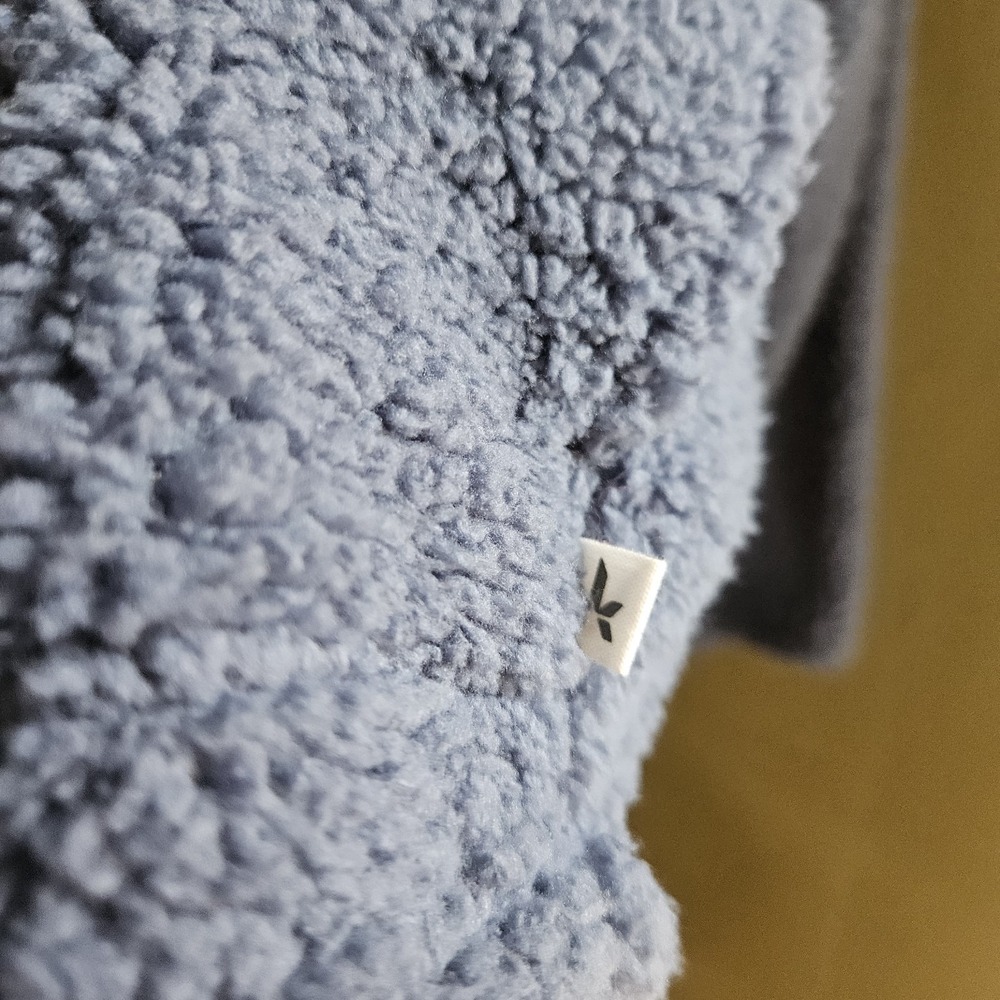 Koolaburra‎ by UGG Sherpa Fleece Bomber Jacket Blue Size Large 1/4 Zip - Picture 3 of 6